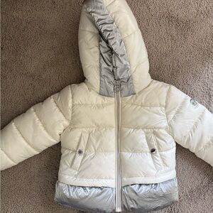 Michael Kors Kids Cream and Silver Puffer Jacket 2T
